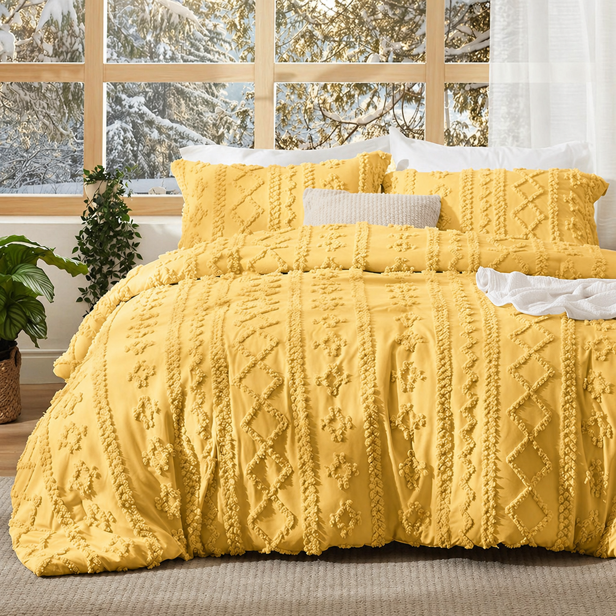ELARION - BOHO DELUXE TUFTED DECORATIVE COMFORTER SET