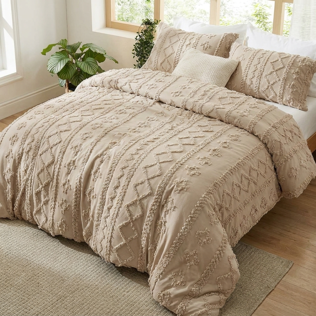 ELARION - BOHO DELUXE TUFTED DECORATIVE COMFORTER SET
