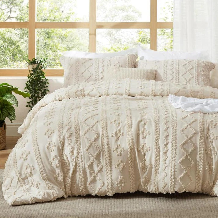 ELARION - BOHO DELUXE TUFTED DECORATIVE COMFORTER SET