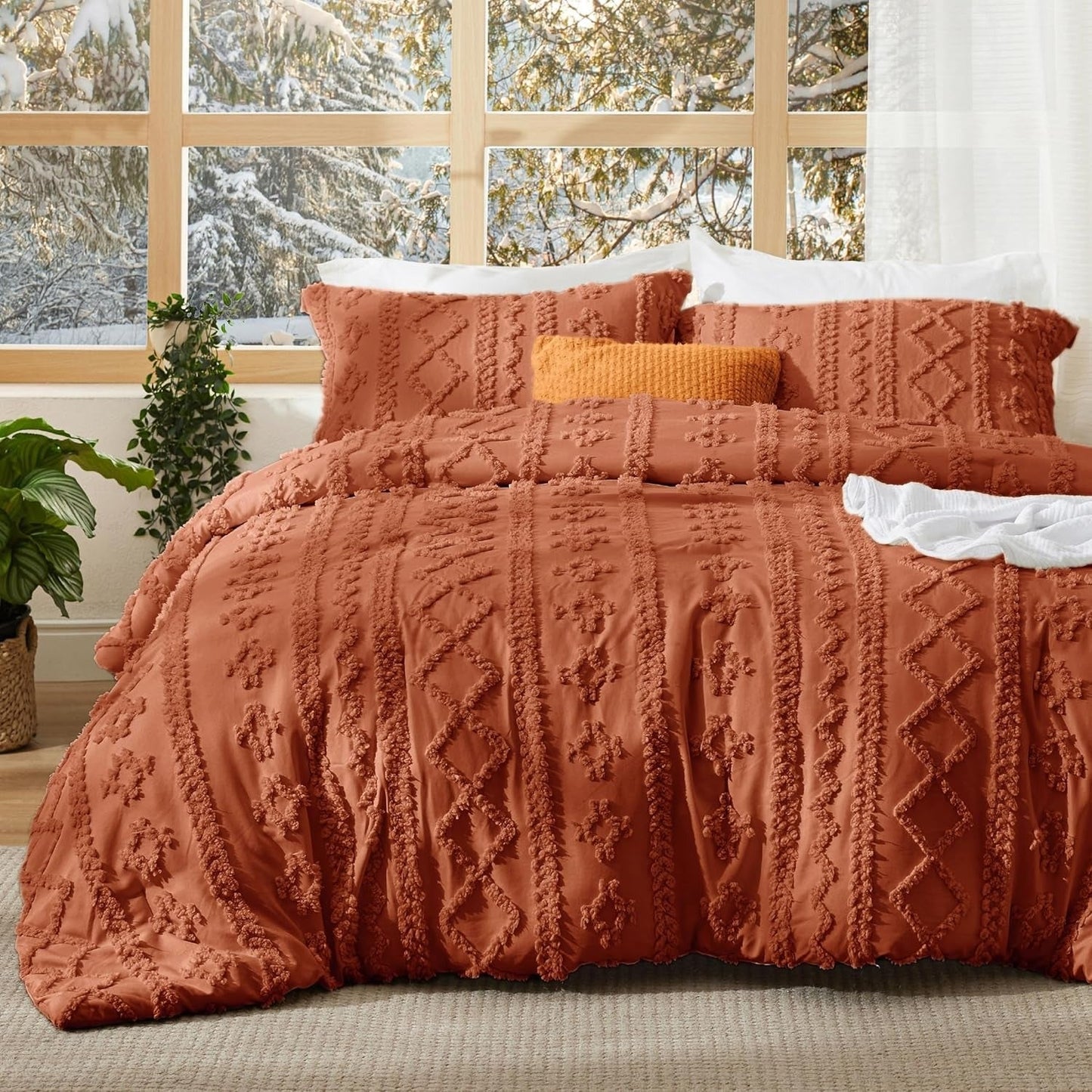 ELARION - BOHO DELUXE TUFTED DECORATIVE COMFORTER SET
