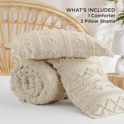 ELARION - BOHO DELUXE TUFTED DECORATIVE COMFORTER SET