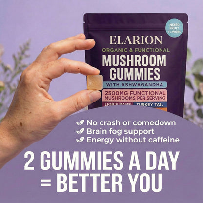 Elarion™ Mushroom Ashwagandha Gummies (Limited Time Offer)